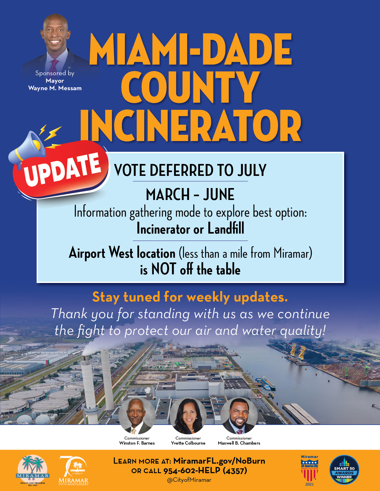 Flyer about next steps on the Incinerator decision in July 2025