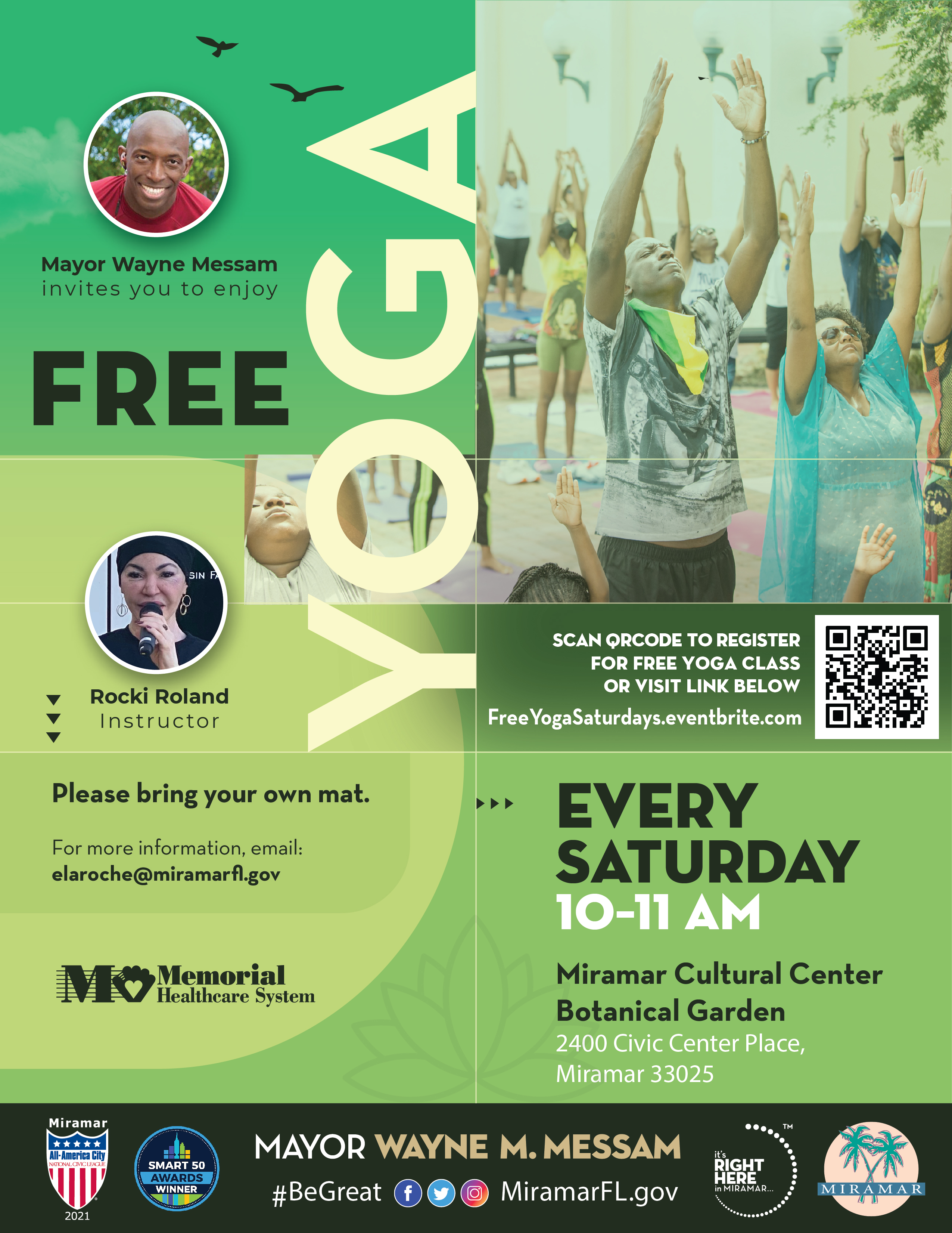 Yoga Flyer every week in partnership with Memorial Healthcare