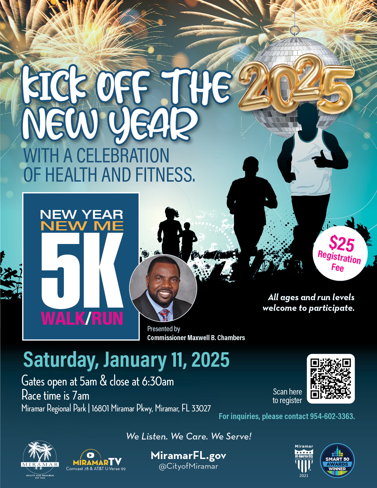 Commissioner Chambers New Year New Me 5K on January 11 at 5am flyer