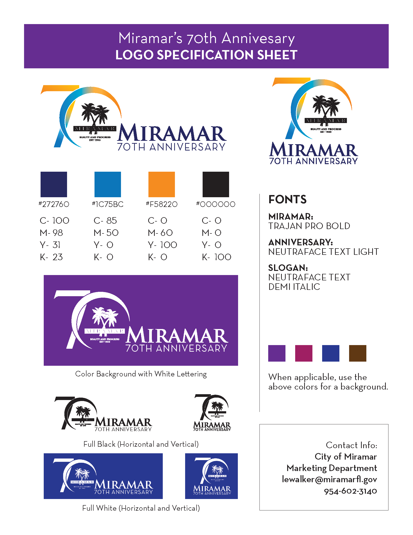 Image of Miramar 70th Logo Sheet