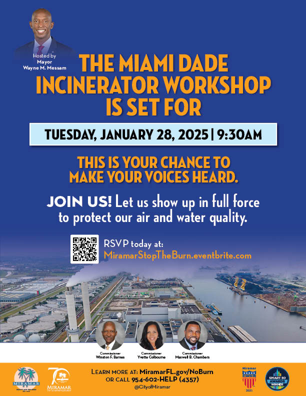 Flyer about the Incinerator Workshop in Miami on January 28 at 9:30AM