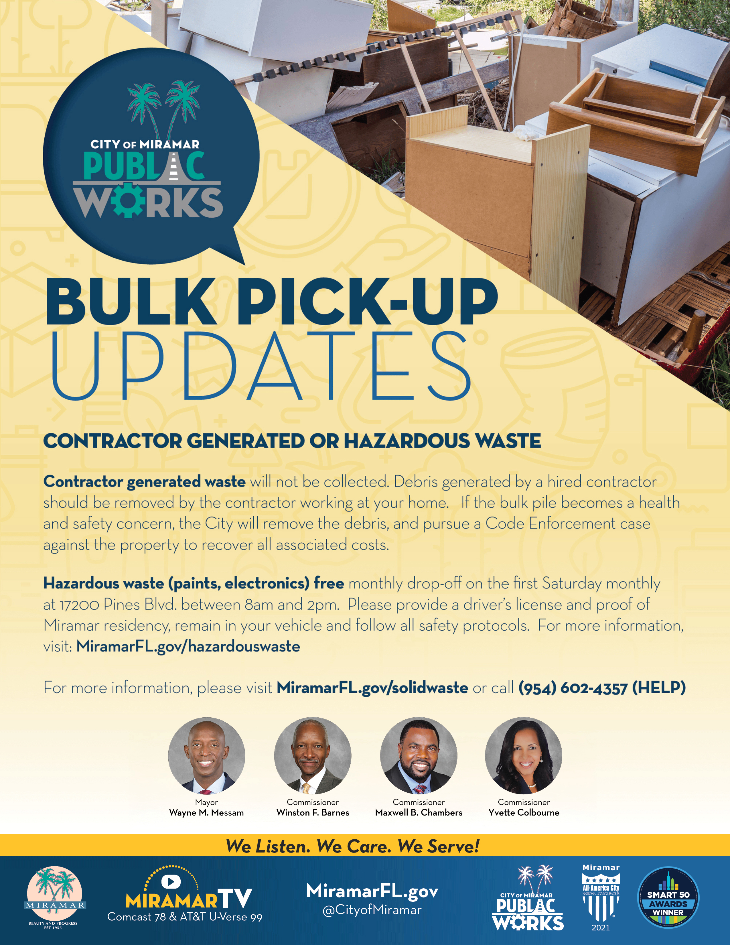 Flyer about Bulk Pick-up updates in Miramar