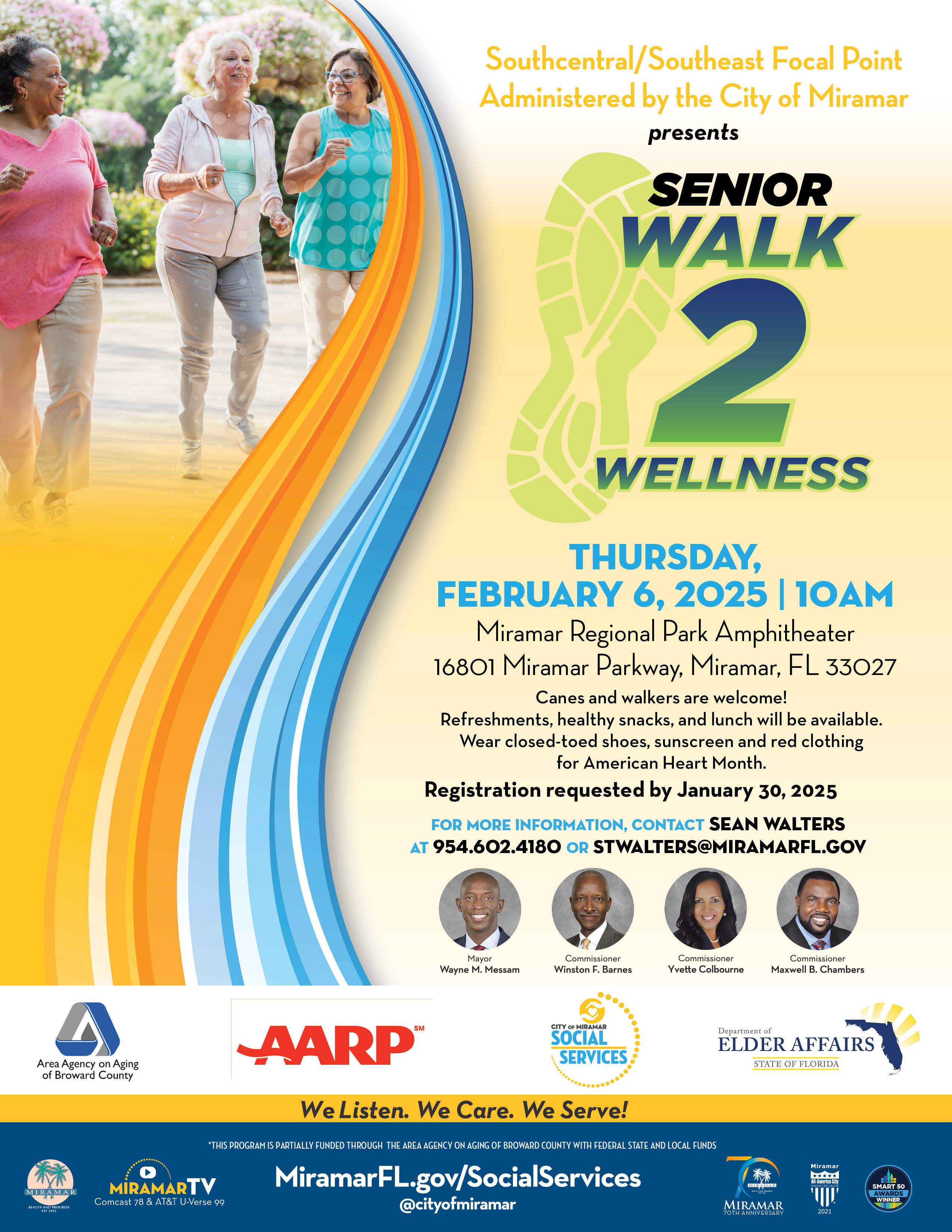 Walk 2 Wellness flyer on February 6 at Miramar Regional Park 